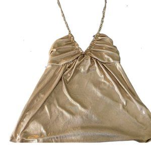 Express Gold Halter Top XS